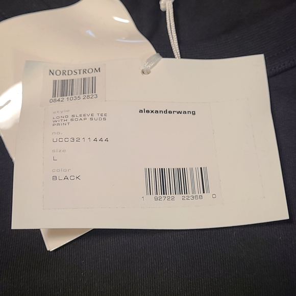 Alexander Wang Unisex Longsleeved Tee With Soap Suds Print Large NWT - Picture 5 of 5